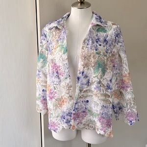 ‼️CLOSET CLOSING‼️Alfred Dunner Watercolor Open Knit Jacket - Like New!